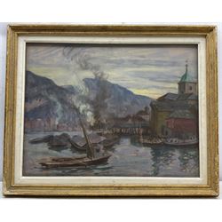 William Samuel Horton (American 1865-1936): Mountain Harbour, pastel unsigned 47cm x 60cm 
Provenance: private collection, purchased Chiswick Auctions 29th June 2022 Lot 54; from the estate of the artist.