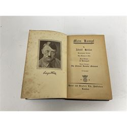 Hitler Adolf: Mein Kampf, Unexpurgated Edition, pub. Hurst and Blackett Ltd, London 1939, two volumes in one.