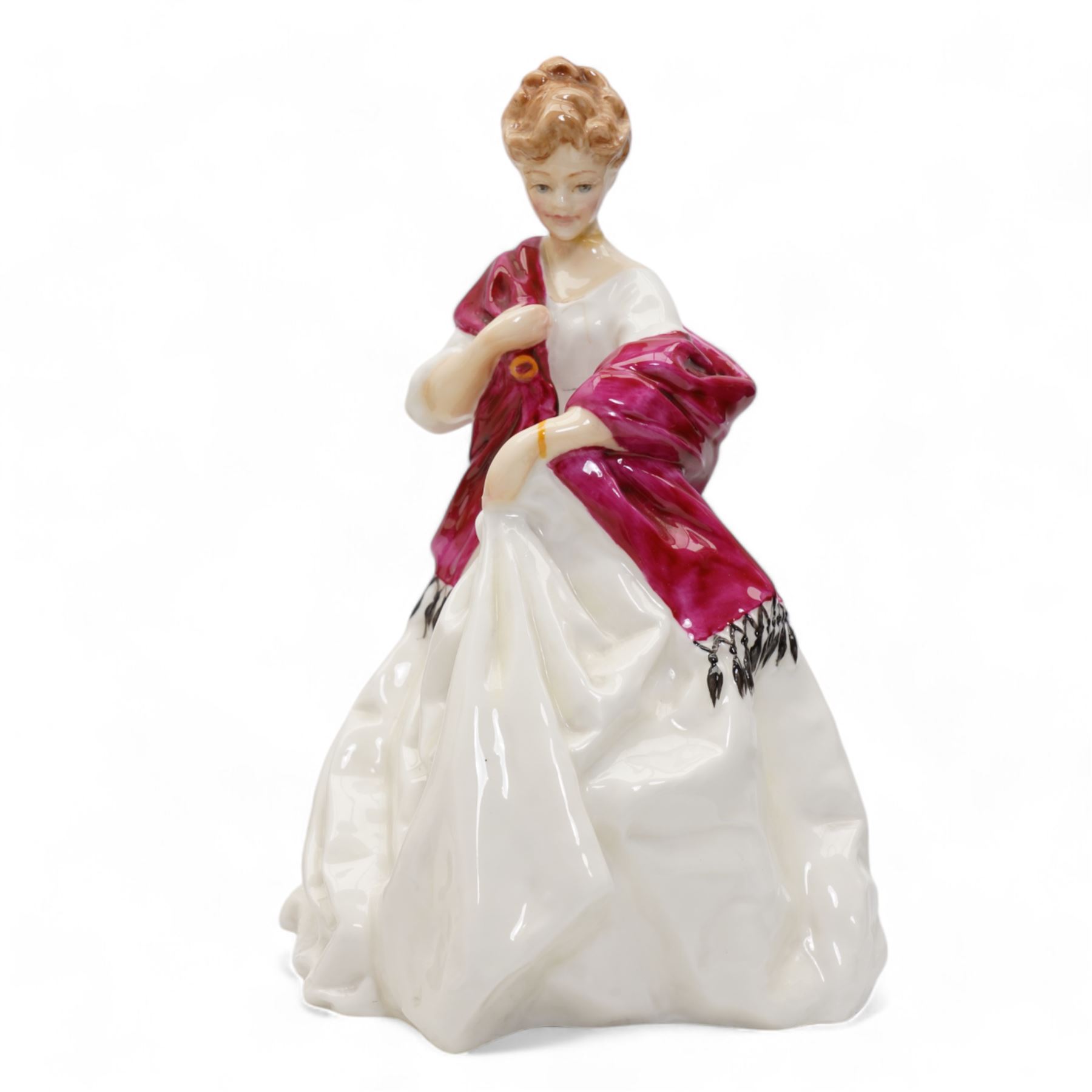 Four Royal Doulton figures comprising 'The Professor' HN2281, 'Schoolmarm' HN2223, 'Darling' HN1319 and 'Top o' the Hill' HN1849, together with a Royal Worcester figure and a model of a foal by Basil Matthews (6)