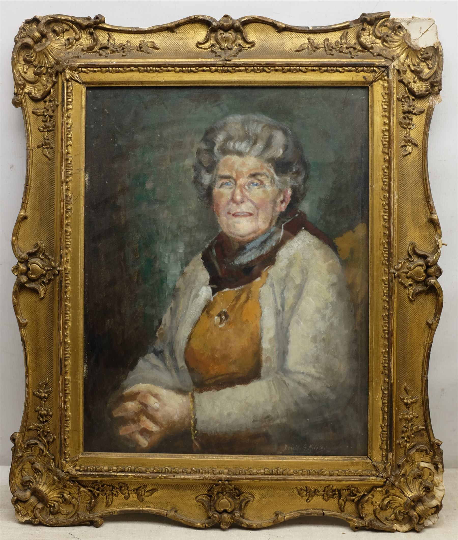 Donald Gray Midgely (British 1918-1995): Saville and Lottie Midgley - Portraits of the artist's parents, two oils on board signed one dated '70, approx 45cm x 34cm and a portrait miniature of Saville 10cm x 7.5cm (3)
Provenance: direct from the family; Midgley was born in Halifax, moved to Whitby after his mother Lottie died. Lived at 2 Salt Pan Steps 