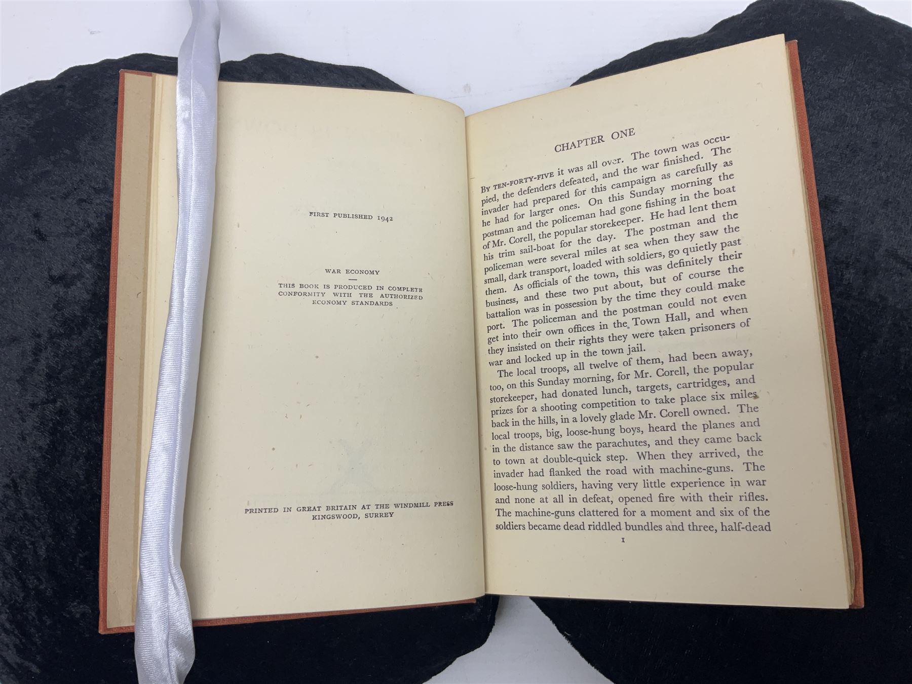 John Steinbeck; Of Mice and Men, first edition, second printing, New York: Covici Friede, 1937, 2nd printing with 'loosely' to page 9 and The Moon is Down, fist edition, Windmill Press, Surrey 1942