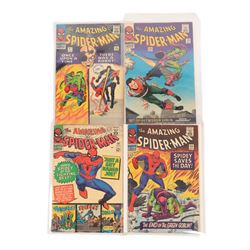 Ten Marvel Silver Age 'The Amazing Spider-Man' comic books, spanning years 1965-1966, comprising issues #31-#40