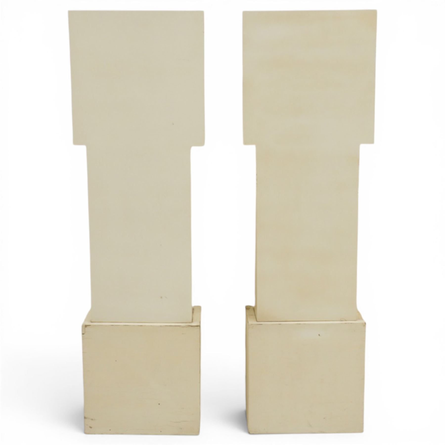 Robert Clatworthy RA (British 1928-2015): 'Figure I', pair of cast fibreglass resin sculptures in white finish, W33cm D16cm H110cm
Provenance: Illustrated on page 119 of the artist's catalogue raisonne; gifted directly by the artist to the vendor's partner
