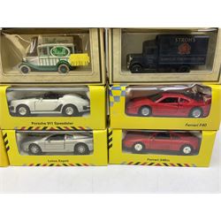 Eight Shell sportscar collection die-cast models including Lotus Esprit, BMW 850i, Farriari F40, together with other die-cast models including Lledo, Fisherman's Friend collection etc