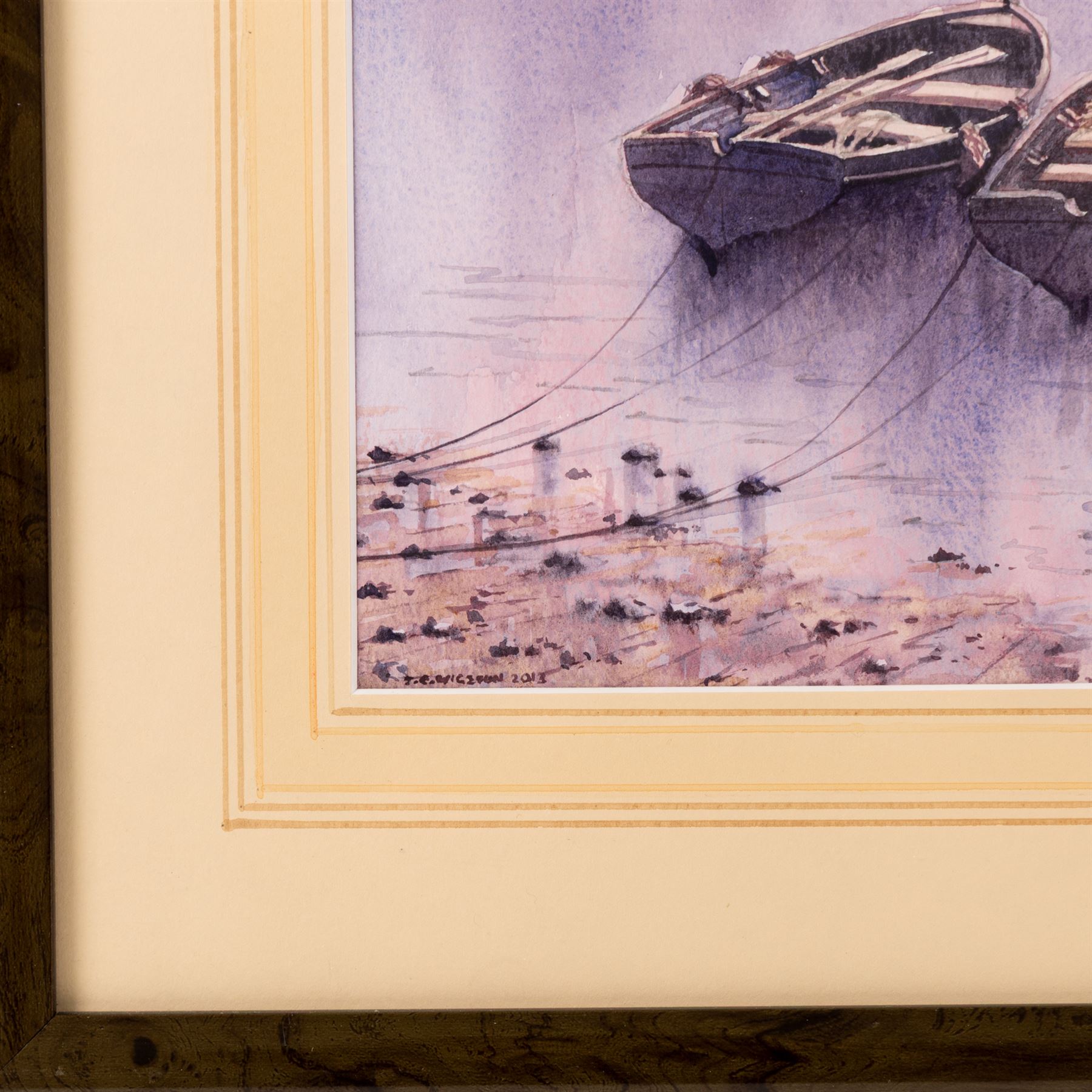 John Edwin Wigston (British 1939-): 'No 18 Dawn' 'No 19 Sunday Morning' 'No 20 Moonlight' and 'No 21 Storm', set of four watercolours signed and dated 2013, titled on label verso all 24cm x 35cm (4)