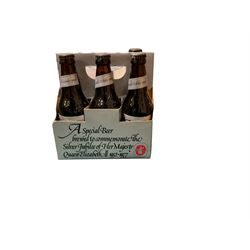 Collection of bottled beers from Greenall Whitley Brewery, including Jubilee beers, Lord Daresbury's 80th birthday ales and The Last post  
