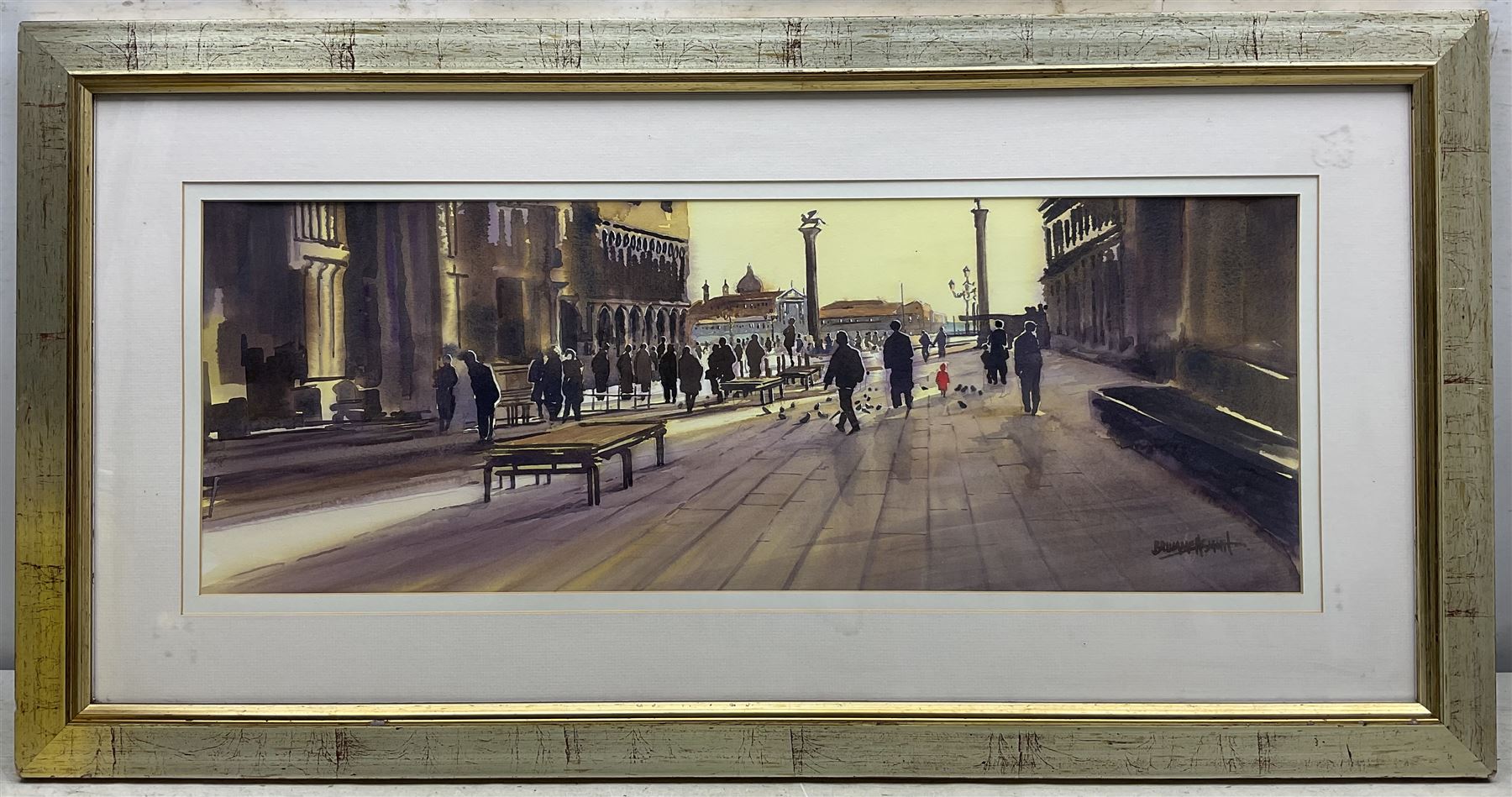 Tony Brummell Smith (British 1949-): 'Winter Light - San Marco Venice', watercolour signed, titled and dated 1998 verso, 26cm x 73cm 