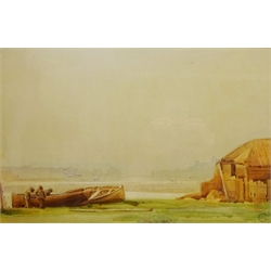  'A Calm Day Whitby', watercolour by Cuthbert Crossley (British 1883 - ?) signed with monogram and dated 1919, 23.5cm x 36cm  