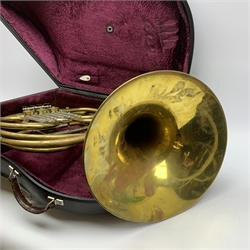 La Fleur & Son Alliance brass French horn imported by Boosey & Hawkes London serial no.3436 in fitted carrying case with key change slide and mouthpiece