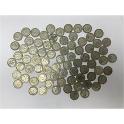 Approximately 840 grams of Great British pre 1947 silver florin or two shillings coins