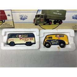 Nineteen boxed Corgi die-cast models sets, to include 50th Anniversary Battle of Britain, The Ruddles, The Bass, Ford- the general utility car, 150th Anniversary Penny Post, White Bread, Charrington etc