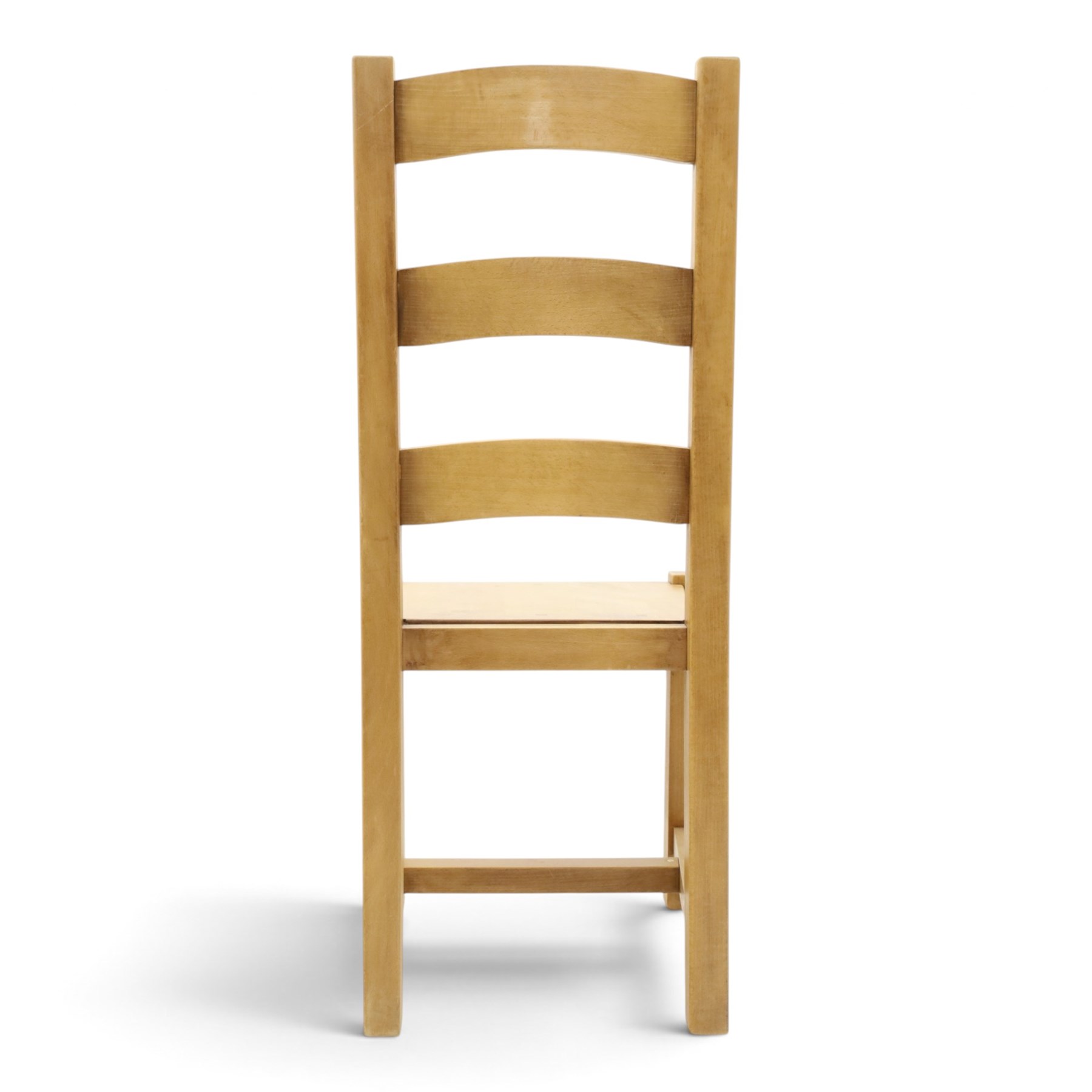 Set of six contemporary solid elm dining chairs