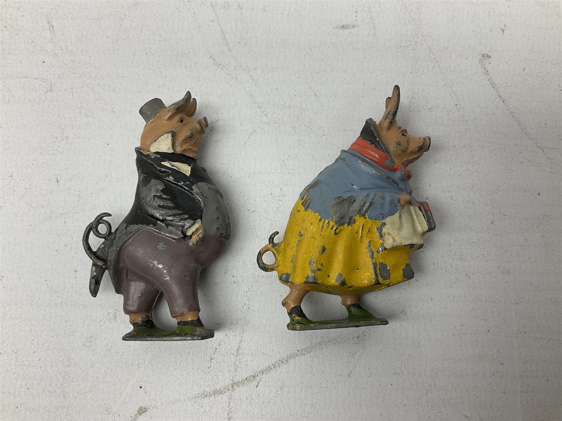 Collection of twenty-two Britains Cadbury's Cococubs play worn lead painted figures to include Mr Pie Porker, Mrs Pie Porker, Tiny Tusks, Captain Kangaroo, Granny Owl and others, Britains Snow White and Doc lead figures and other painted lead figures (30)