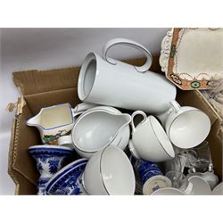 Royal Doulton langdale platinum, together with other ceramics, in two boxes 