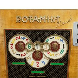 1960's Rotamint Luxus wall mounted arcade game, H71cm x  W51cm x D18cm