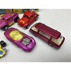 Matchbox 1-75 Series 'Superfast' ex-shop stock - eight models comprising 22d Freeman Intercity Commuter, 23e Volkswagen Camper, 29d Racing Mini, 30d Beach Buggy, 32d Maserati Bora, 34d Formula 1 Racing Car, 36d Hot Rod Draguar and 40d Vauxhall Gildsman 1; all boxed; and an unboxed 31d Volksdragon (9)