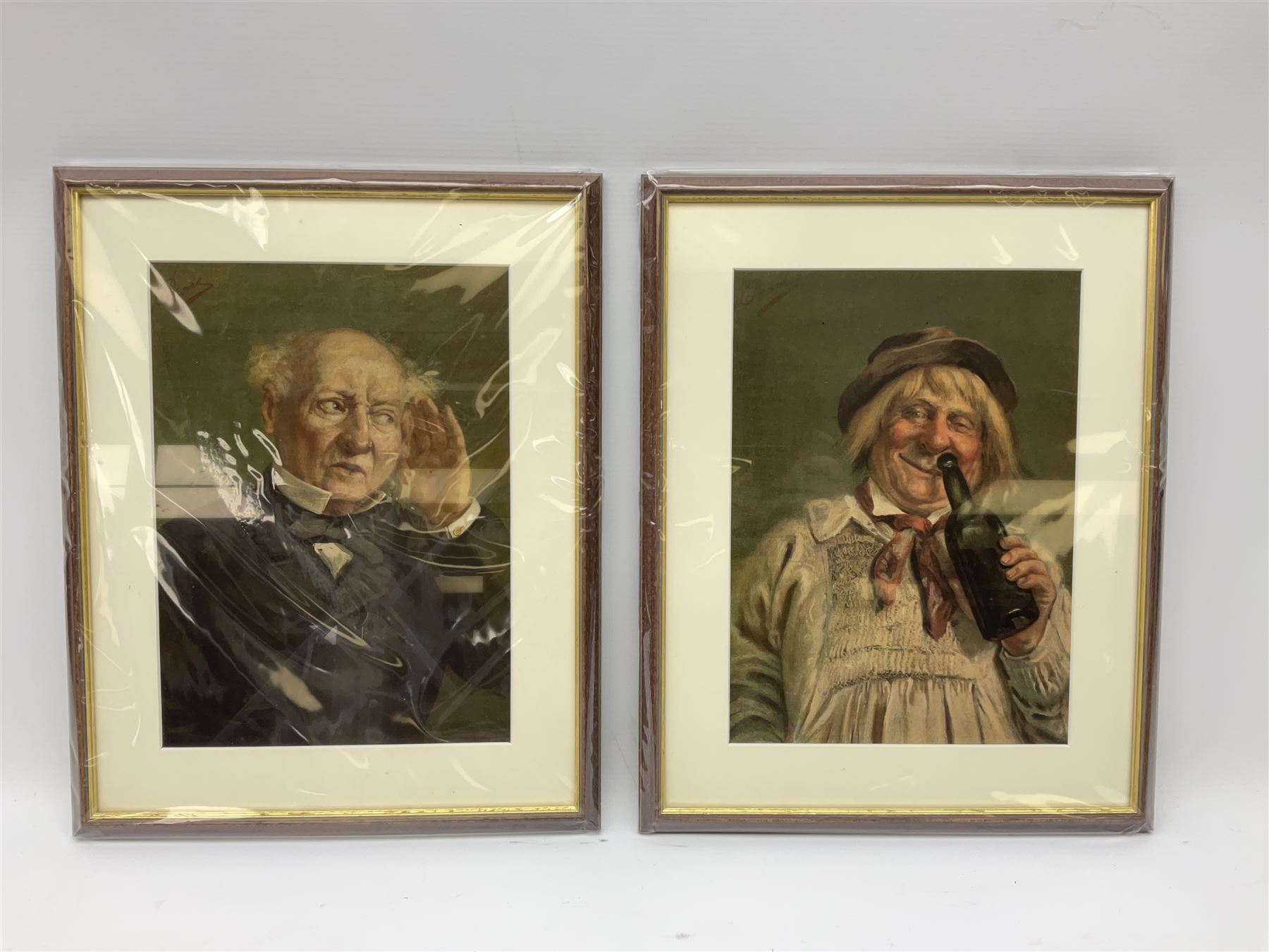 A series of five Pears character prints depicting a personification of the senses, including 'Feeling', 'Smelling', 'Hearing', 'Tasting' and 'Seeing', depicting gentlemen of various occupations, offset lithographic prints 28cm x 20cm (5)