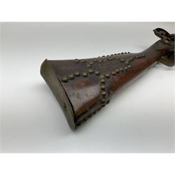 19th century continental flintlock musket for restoration or display, the studded walnut full stock with brass mounts, lock stamped with bumble bee logo possibly for Dresse-Laloux & Cie Liege, under barrel ramrod and one sling swivel, proof marks visible, L166.5cm