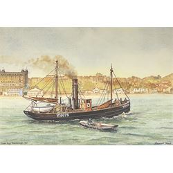 Harry A Teale (20th century): Yarmouth Fishing Boat 'South Bay Scarborough 1911', watercolour signed and titled 31cm x 40cm