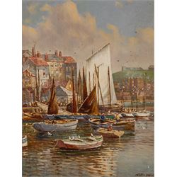Arthur Moorwood White (St Ives 1865-1953): New Quay Whitby, oil on board signed 47cm x 36cm