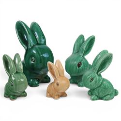 Collection of rabbits, including Danby Ware, Sylvac, Cottontail Rabbit by Oliver Whiting & Co   