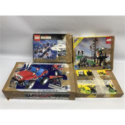 Legoland - Camouflaged Outpost 6066 and Pirates Forbidden Island 6270; together with  Technics Test Car 8865; and Lego System Star Wars X-Wing Fighter 7140; all boxed (4)