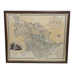 Christopher Greenwood (British 1786-1855): 'Map of the West Riding of the County of York', 19th century map with hand-colouring pub.1834, 62cm x 77cm