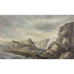 Amos Green (British 1735-1807): Cornelian Bay near Scarborough, watercolour unsigned c.1801, 23cm x 38cm
