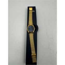 Six gentleman's wristwatches, including Avia, La Carre and Le Chat examples, together with a Smiths shockproof stop watch and a Sekonda stop watch, and a collection of spare watch straps