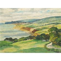 Ken Johnson (British 20th century): Whitby from Lythe Bank, oil on board signed 37cm x 50cm