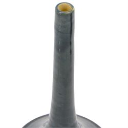 Early 20th century Jugenstijl vase by Aardewerkfabriek De Kat, Bergen op Zoom Pottery (1902-1918) attributed to Chris van der Hoef, of twin handled globular form in pinkish red glaze with cross motif to the body, impressed marks beneath, H11cm and another of angular form with elongated neck and blue glaze, H21cm