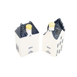 Nine KLM Bols blue delft canal houses, comprising of numbers 77, 87, 86, 48, 59, 81, 75, 72 and 35