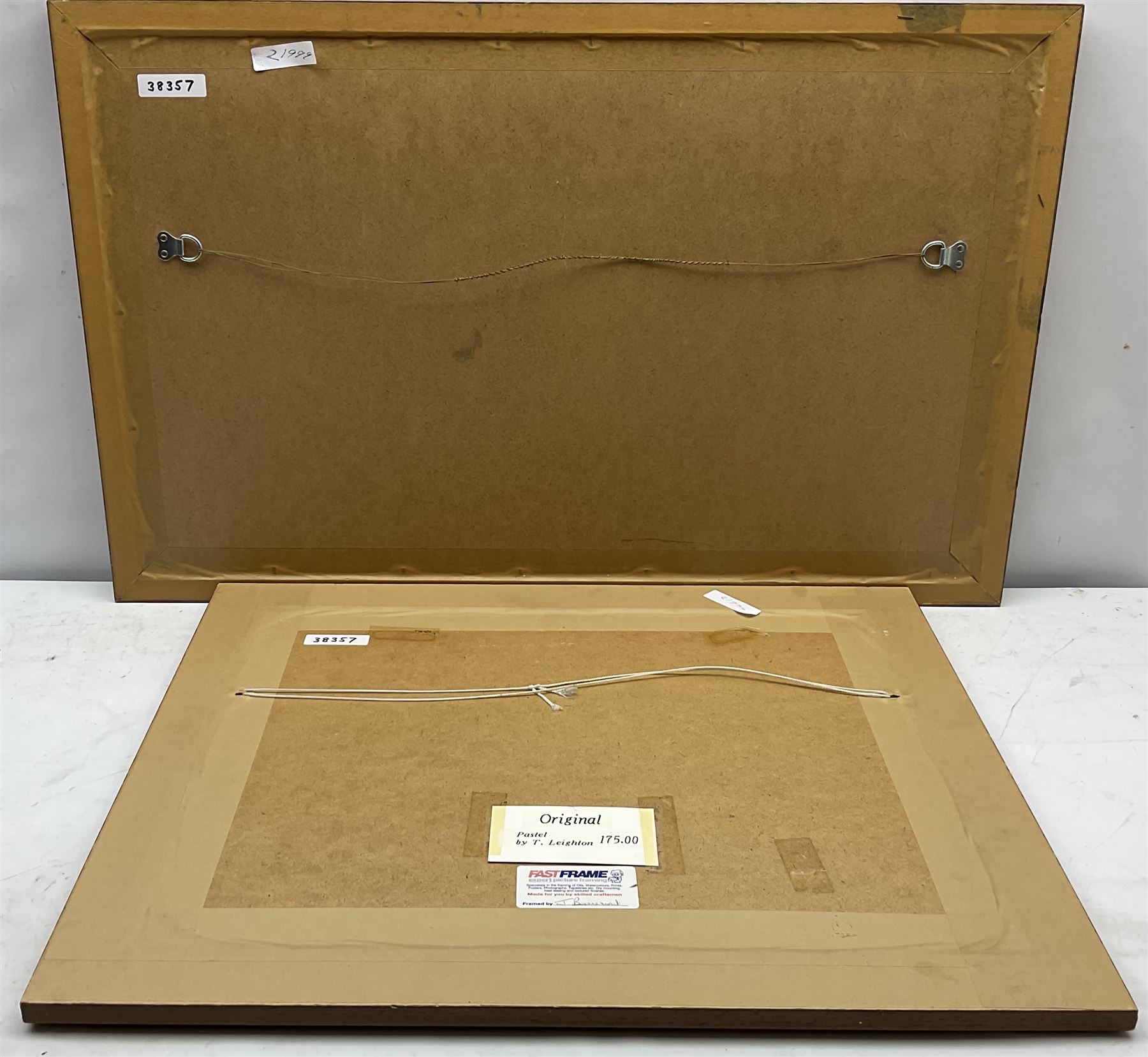 Thomas Leighton (British 20th century): Country Lane with Windmill, pastel signed together with after Graham Carver (British 20th century): 'Lengthening Shadows - Thorpe Wharfdale North Yorkshire', limited edition colour print signed titled and numbered 39/300, 32cm x 61cm (2)