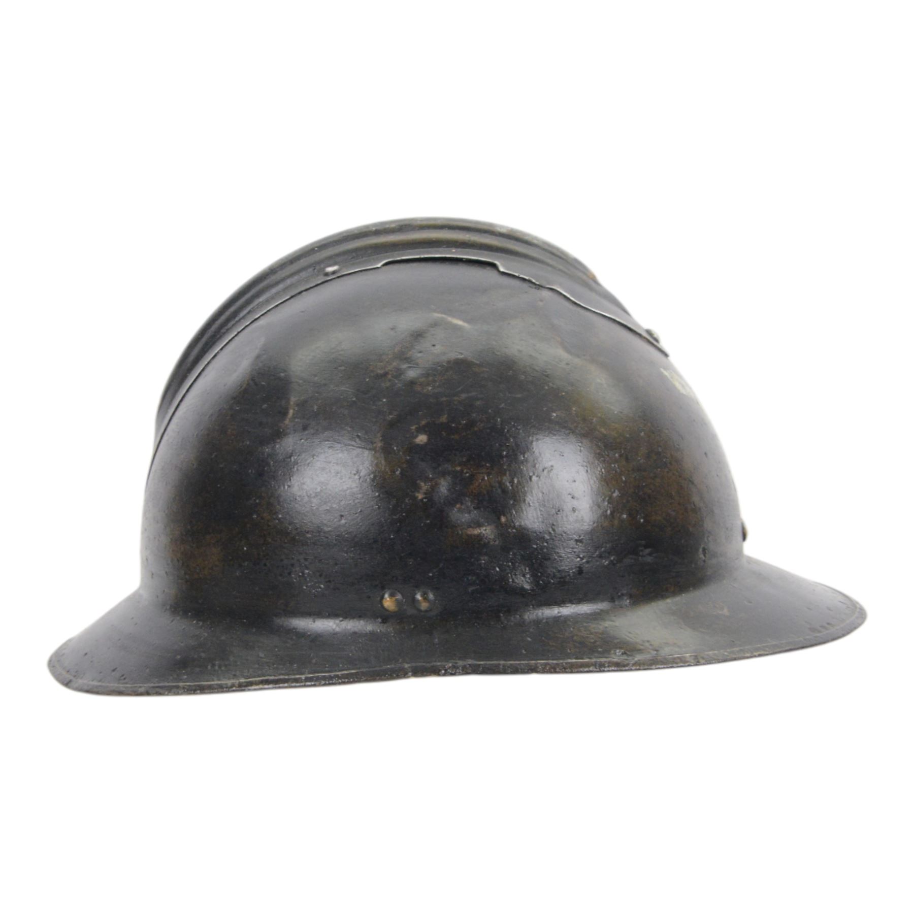 French Vichy Milice adrian helmet with white painted mark to the front, without liner, 