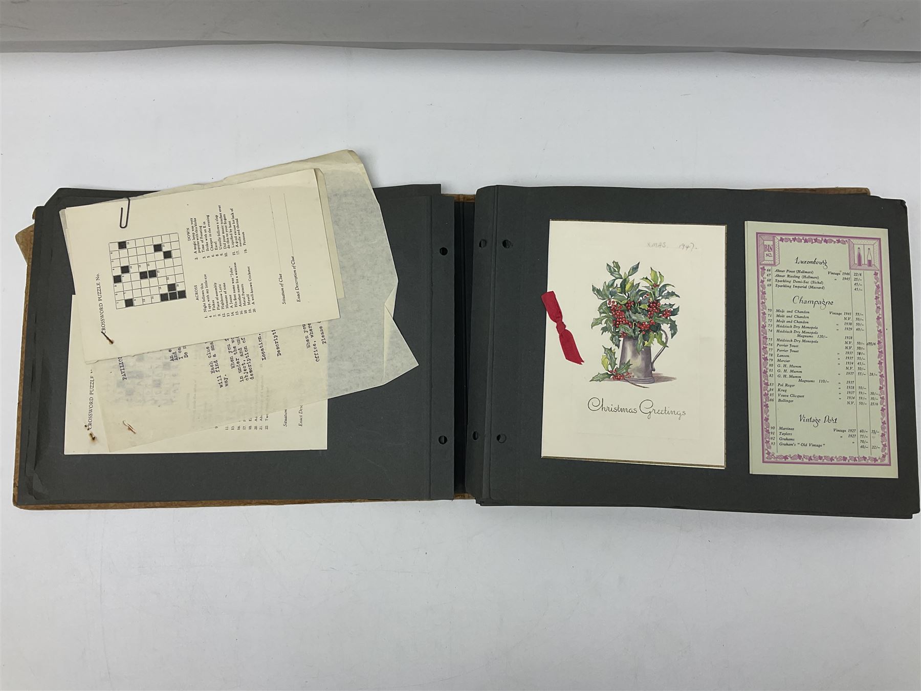 Local history - menus from the Pavilion Hotel, Scarborough, housed in two albums, 1930s and later 