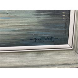 John Trickett (British 1952-): 'Evening Calm' - A Tea Clipper in the Anchorage Foochow, oil on canvas laid on board signed, titled with artist's address verso 42cm x 63cm
Provenance: private collection; David Duggleby 17th September 2021, Lot 198