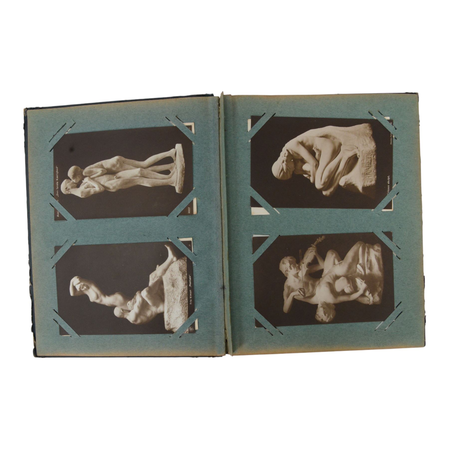 French cased metronome together with Noma Santa-Glo and a collection of museum postcards of nude sculpture 