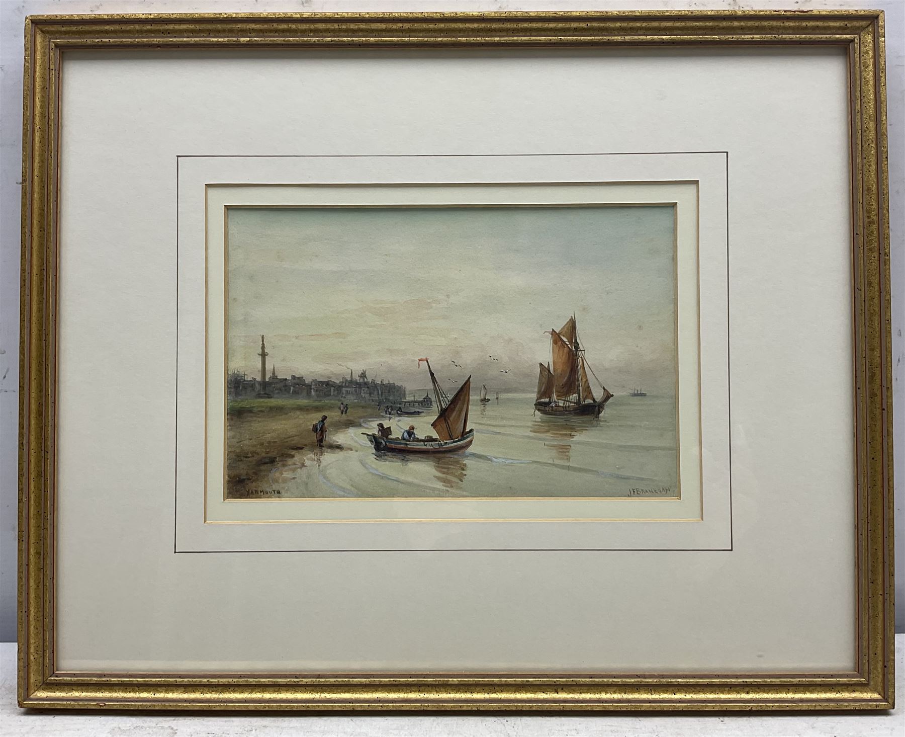 John Francis Branegan (British 1843-1909): 'Yarmouth', watercolour signed and titled 15cm x 23cm