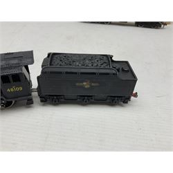 Hornby Dublo - 2-rail - Class 8F 2-8-0 locomotive No.48109 in BR black; Class R1 0-6-0 tank locomotive No.31337 in BR black; and Met-Vic Diesel Co-Bo locomotive No.D5702 in BR green; together with 3-rail Class 4MT Standard Tank 2-6-4 locomotive No.80054 in BR black; three unassociated boxes and one unboxed (4)