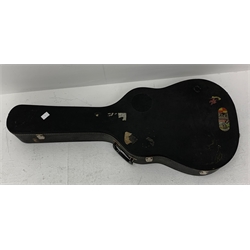 Rare Yamaha FG-1200J acoustic guitar, spruce top, solid Jacaranda back and sides, ebony fret board, mother-of-pearl bound top, three-piece back with abalone trim, in carrying case