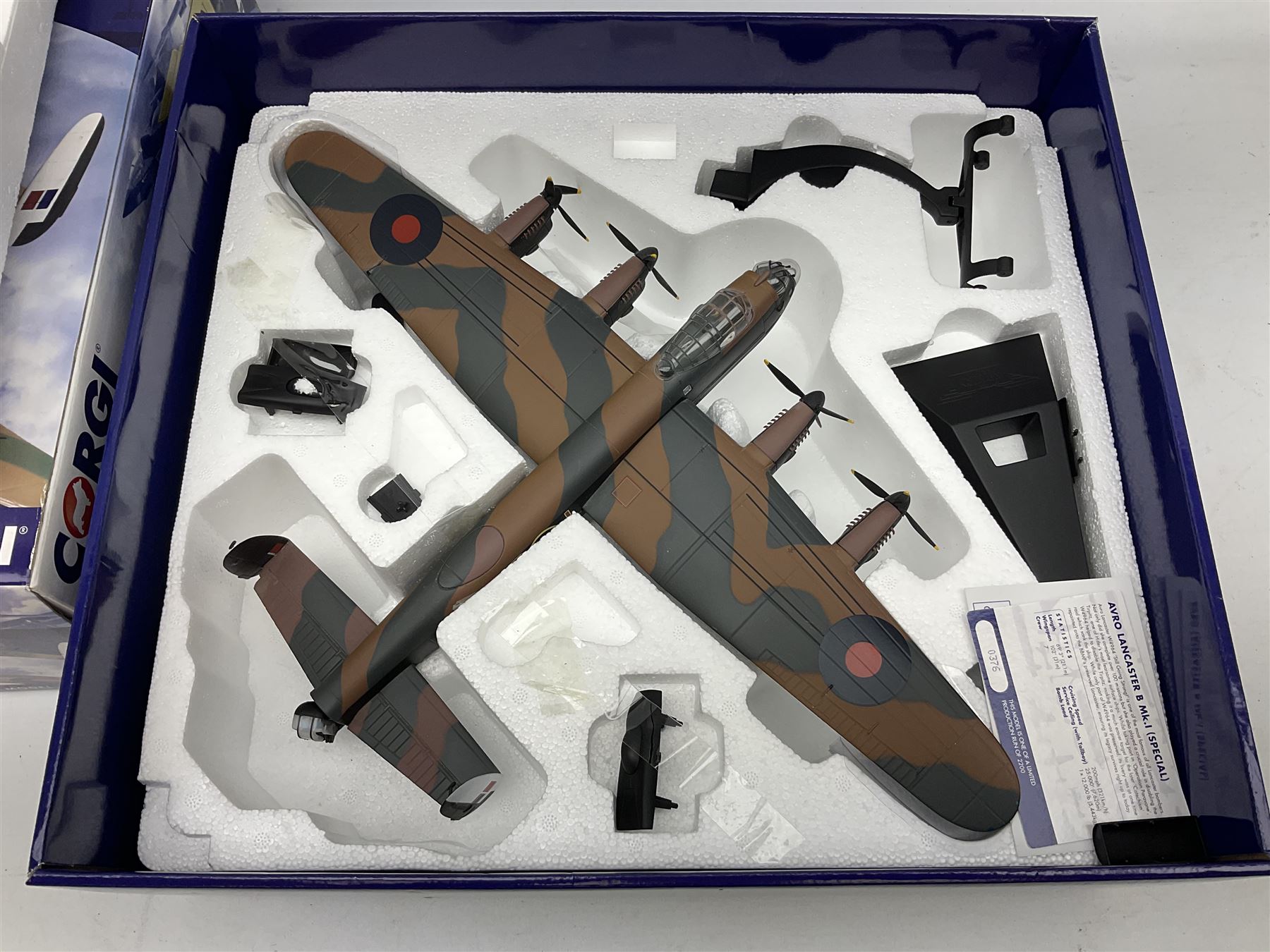 Corgi Aviation Archive - limited edition AA32619 1:72 scale model of an Avro Lancaster B Mk.I (special) bomber No.0376/2200, boxed with certificate card