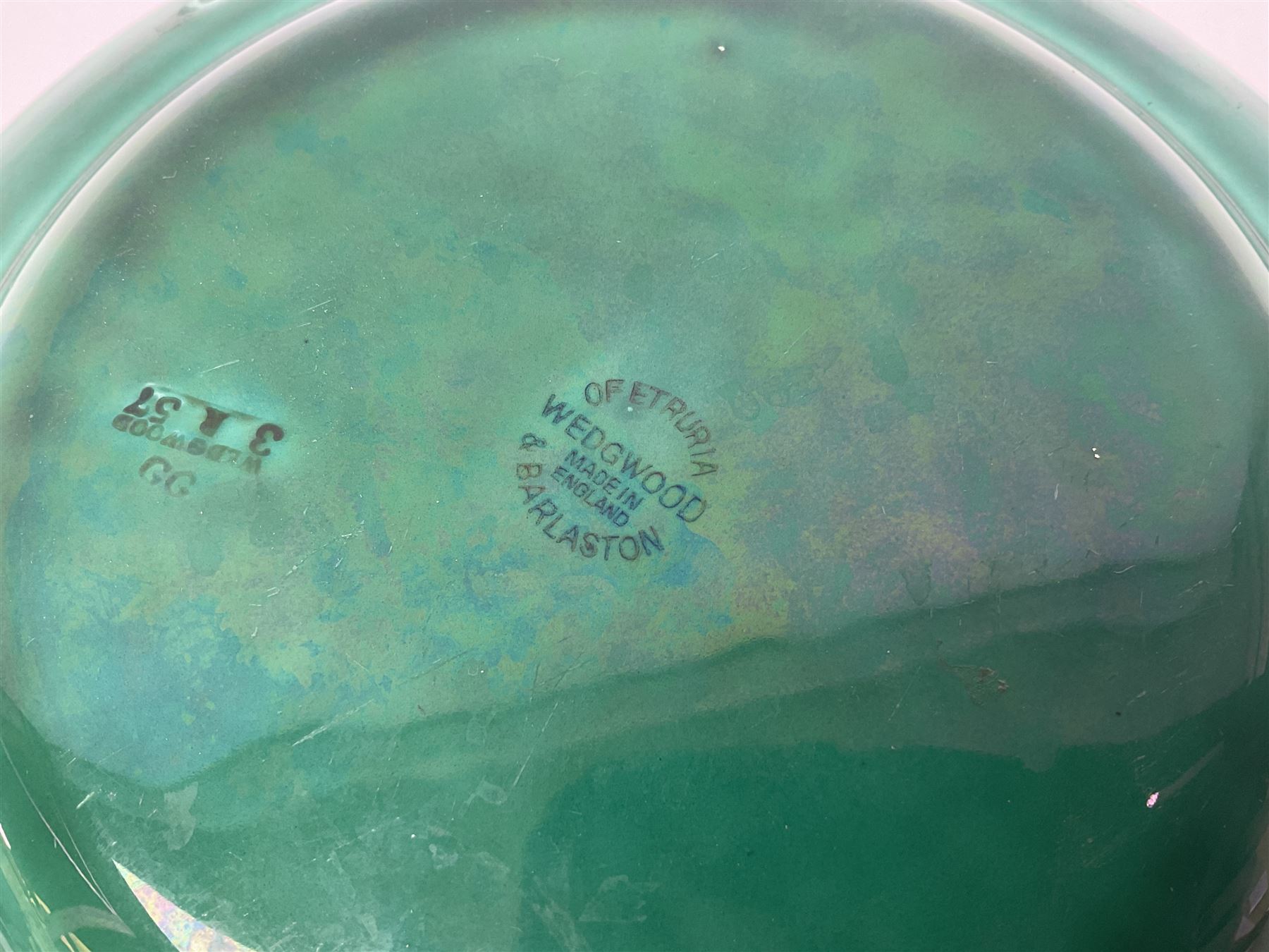 Wedgwood majolica leaf plate, together with another similar and together with a Dresden figure, etc 