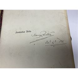 Harry Quilter; Sententiae Artis, Author's Edition 1886,signed and dated by author