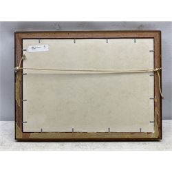 Owen Bowen (Staithes Group 1873-1967): A Stone Bridge at Dusk, oil on canvas laid on board signed 24cm x 34cm