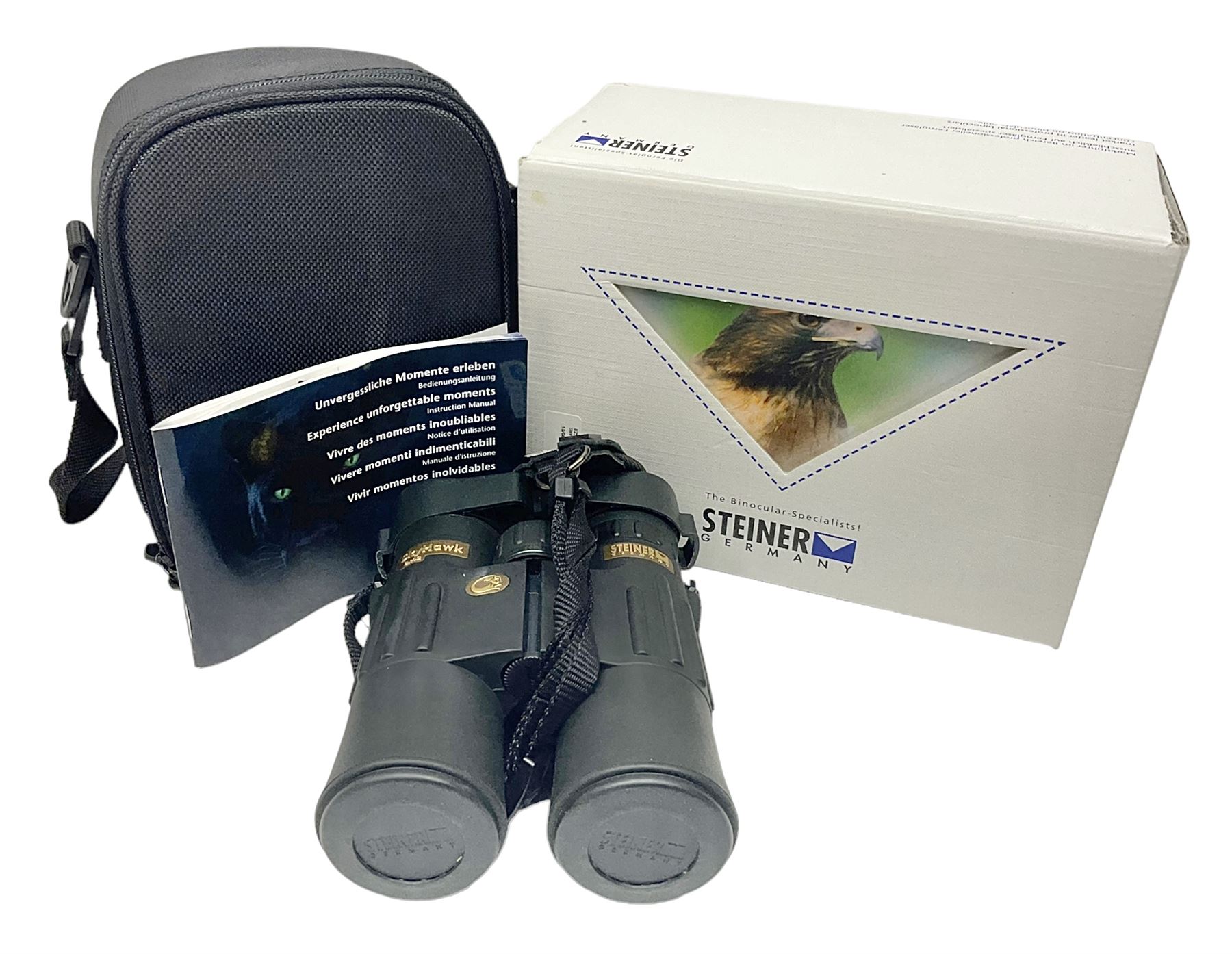 Steiner Germany Sky Hawk Pro binoculars, 8 x 42 with case, original box, instructions