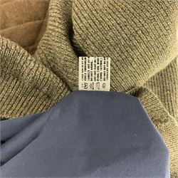 Purdey 100% Merino wool shooting jumper with waterproof lining and suede leather left shoulder pad and arm pads, size L