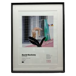 After David Hockney (British 1937-): 'David Hockney - Seven Paintings' - Tate Gallery Exhibition Poster, colour print 58cm x 41cm