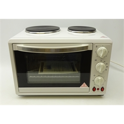  Coopers 30L table top cooker with two hot plates, H34cm, W47cm, D35cm  
