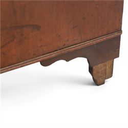 19th century bow fronted mahogany chest, two short over three graduating drawers, raised on bracket feet