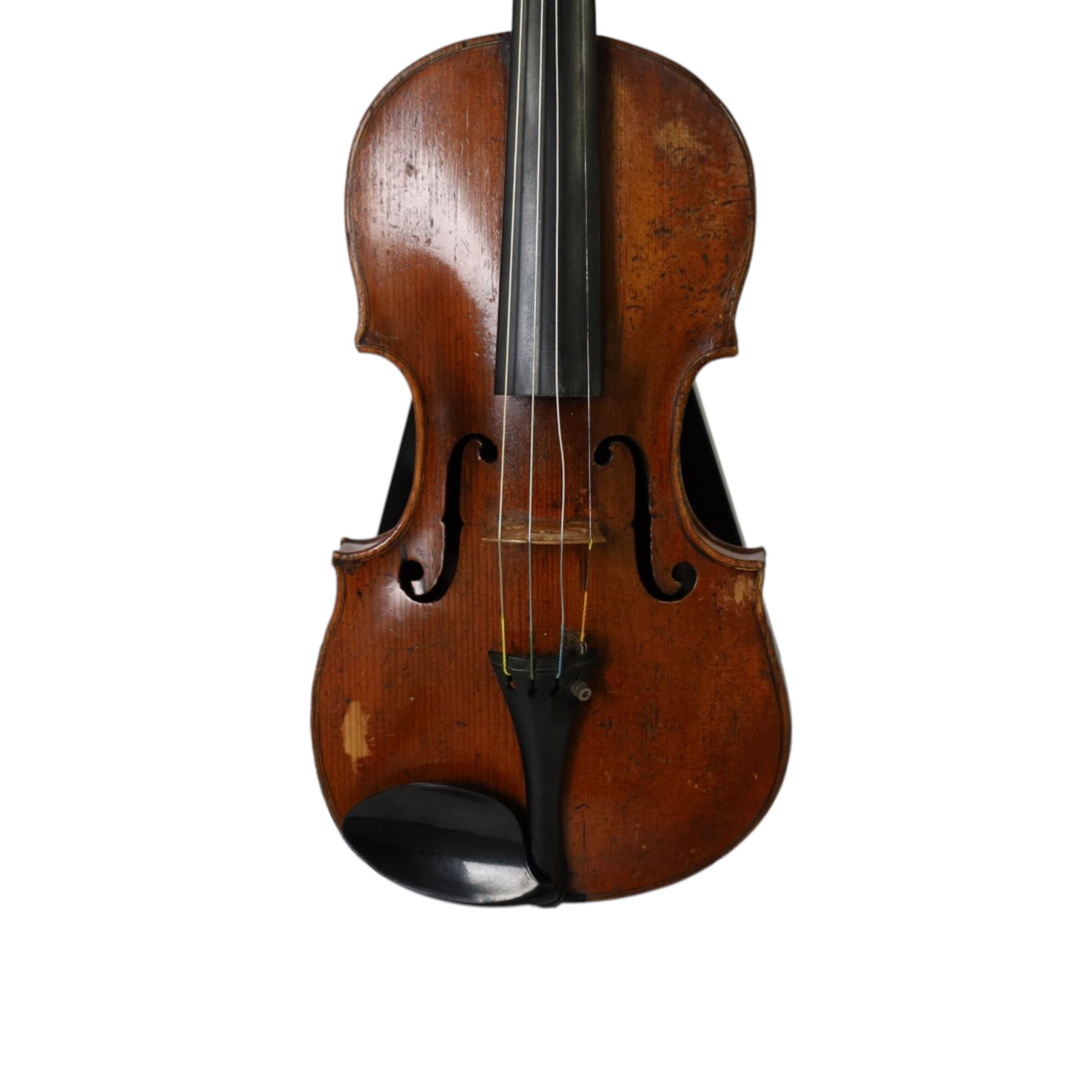 20th century violin, bearing label for Antonius and Hieronymus Amati, with bow stamped G. Werner, contained within fitted case